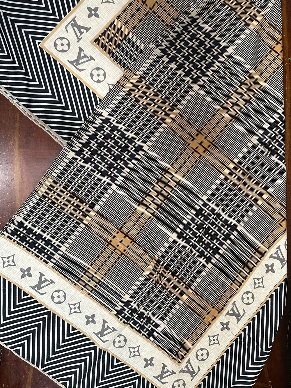 LV logo square scarf 50”x50”